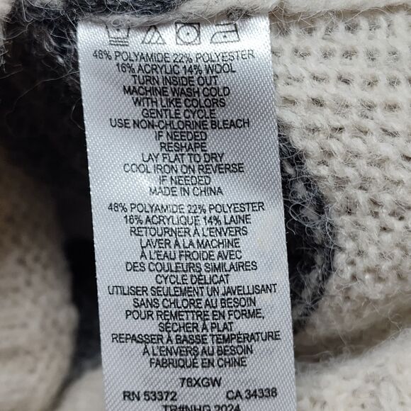 French Connection Knit Sweater Women Size XS Cream Stripes Wool Blend Preppy - Picture 7 of 7